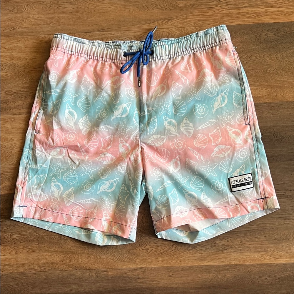 Beach Bros Pastel Seashell Swim Board Shorts